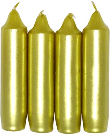 Velas de Adviento doradas ø 2,5 cm – set de 4 uds.