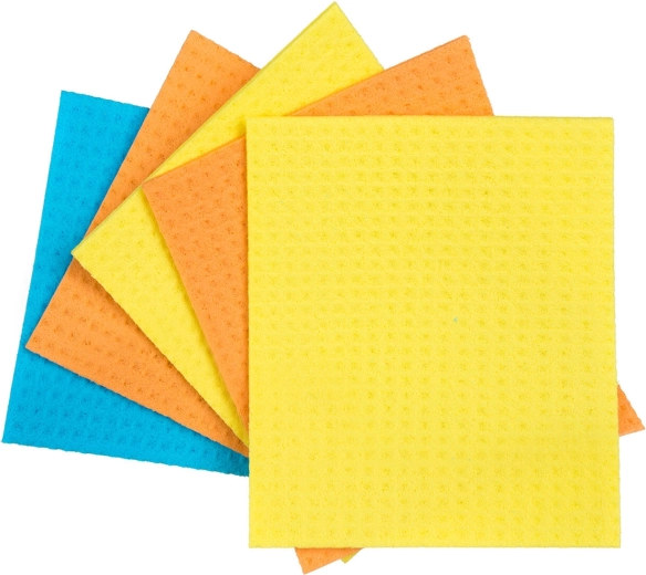 Paños esponja de celulosa 18 × 15,5 cm, surtido de colores, 5 uds
