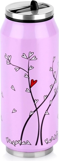 Termotaza con forma de lata Corazón rosa 400 ml