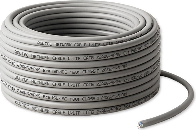 Cable de red UTP Cat6 25 m – de cobre, 1 Gb/s, gris