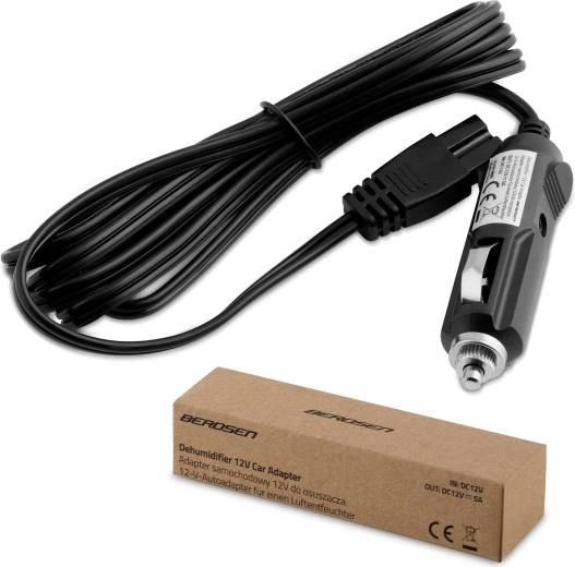 Adaptador de alimentación para coche 12 V DC para deshumidificador Berdsen - 1 pieza