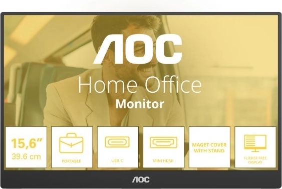 Monitor portátil IPS de 15,6" con Mini HDMI, USB-C y altavoces