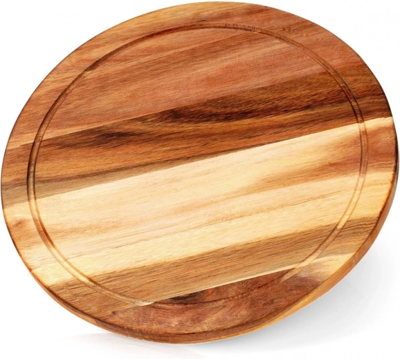 Tabla redonda de acacia para cortar y servir 30 cm