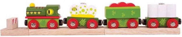 Tren de dinosaurio con vías Bigjigs Rail