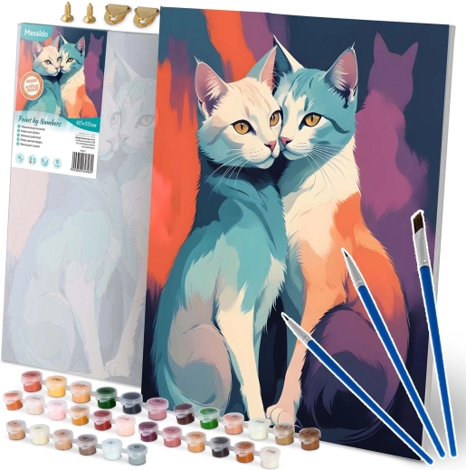 Pintura por números 40 × 50 cm Massido gatos