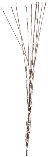 Ramita decorativa artificial con flor blanco/marrón 65 cm