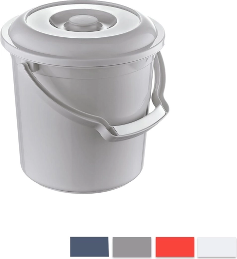 Cubo de plástico Hobby con tapa 5 l (colores surtidos)