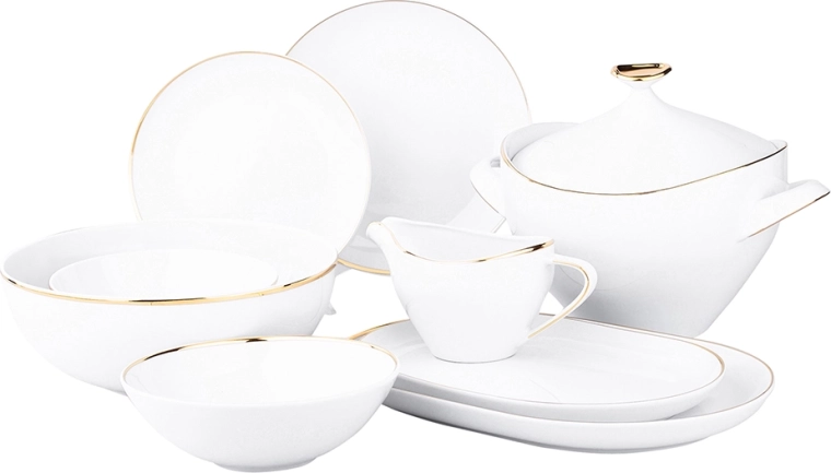 MariaPaula Moderna Gold servicio de mesa para 6 personas / 24 piezas