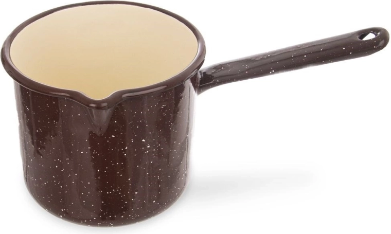 Cazo esmaltado marrón 12 cm, 1,2 l