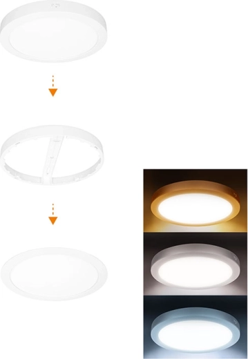Solight mini panel LED de baño 2 en 1 3CCT 18 W IP54 blanco redondo