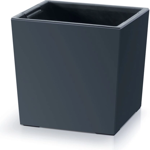 Macetero Urbi Square Low con inserto 30 cm antracita