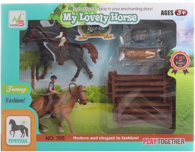 Set de caballos con jinetes y accesorios