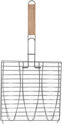 Cesta metálica doble para asar pescado 28 × 55,5 cm