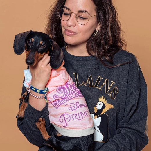 Ropa para perro Disney Princesas con capucha rosa talla XS - 1 unidad