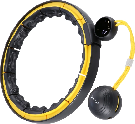 Hula hoop de masaje con peso, imanes y contador HMS HHM21 negra/amarilla