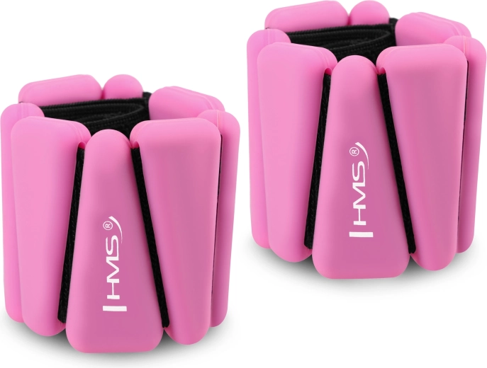 Pesas de silicona para muñecas y tobillos HMS rosas 2 × 0,5 kg