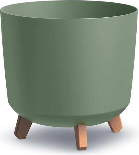 Maceta Gracia Tubus 29,8 cm verde tierra con patas