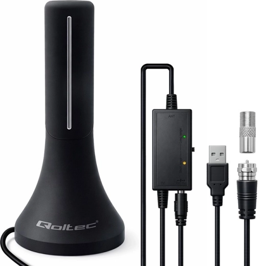 Antena interior DVB-T/T2 con amplificador, 4K, alta ganancia 32 dBi, cable de 4 m