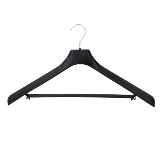 Percha ancha para traje de hombre con barra 50 cm, negra