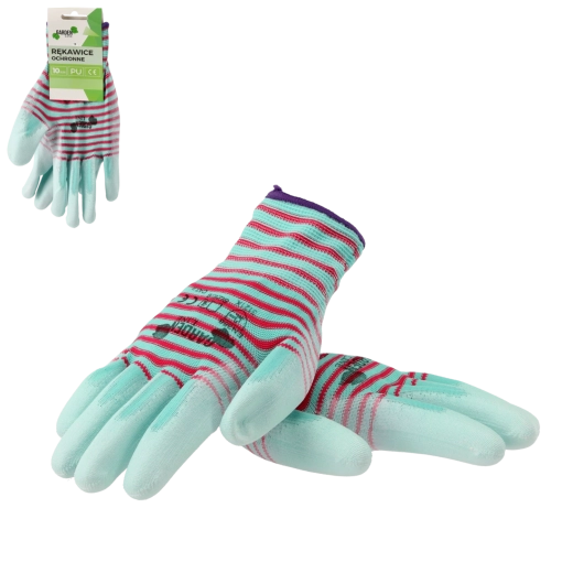 Guantes protectores Zebra de poliéster con recubrimiento de poliuretano, talla 9/L