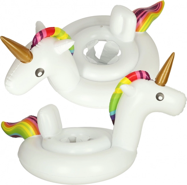 Flotador infantil hinchable con unicornio y asiento
