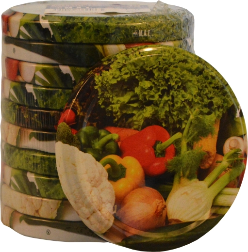 Tapas para conservas Twist 82 mm, decorado verduras, 10 uds