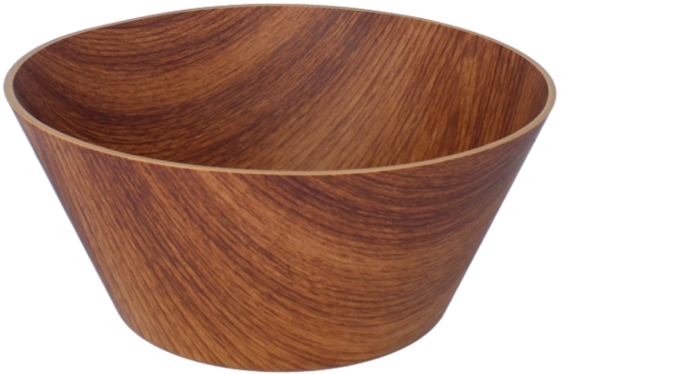 Bol de plástico para ensaladas de 24 cm, marrón (nogal)