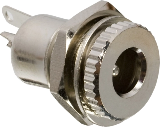 Toma DC metálica empotrable de 5,5 × 2,5 mm