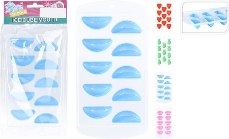 Molde de silicona para hielo – mix de formas corazón, labios, piña y media luna 21,5 × 11 × 2 cm