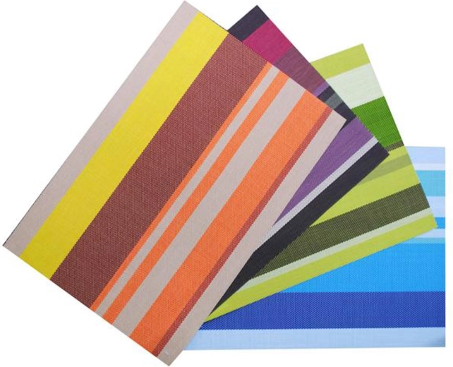 Mantel individual de plástico TORO 45 × 30 cm con rayas, mezcla de colores