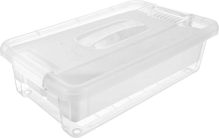 Caja de almacenamiento UH Multi Stormax rectangular 6 l con inserto interior, blanca