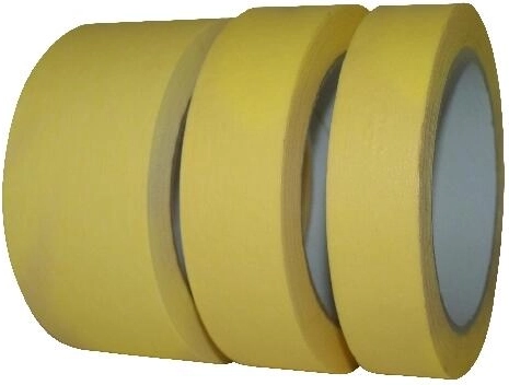 Cinta de carrocero crepé 30 mm × 50 m amarilla hasta 60 °C