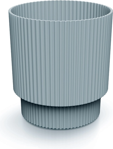 Maceta Milly 19,5 cm en gris claro con textura acanalada