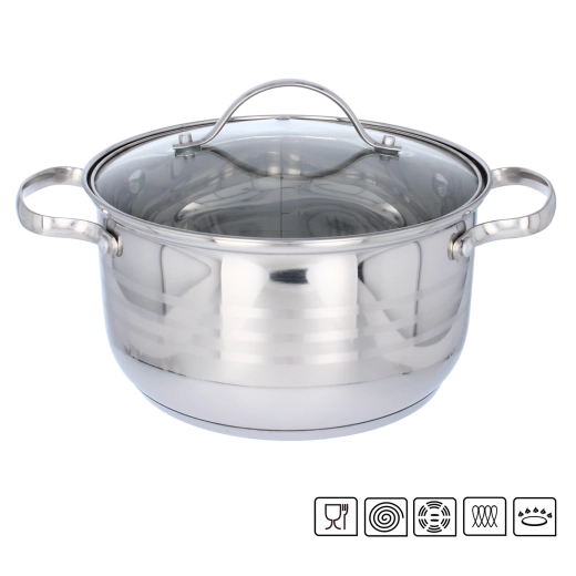 Olla de acero inoxidable con tapa 3 l 20 cm