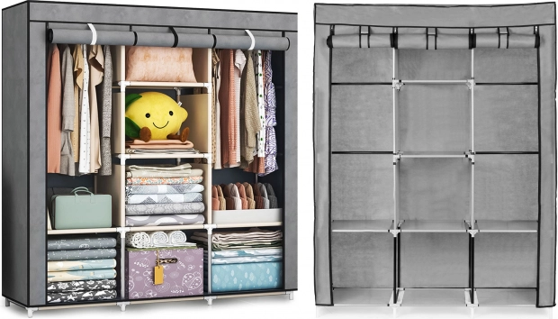 Armario textil con estantes y barras para colgar MODERNHOME