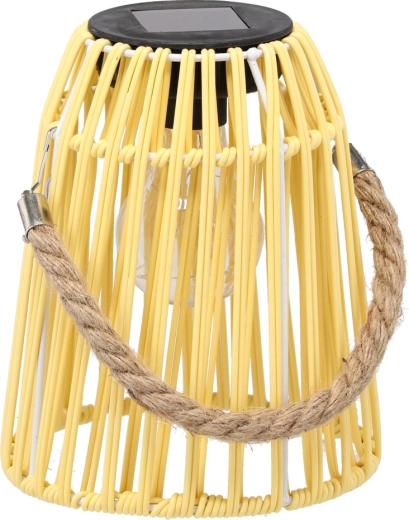 Farolillo solar de jardín amarillo 18 cm con LED