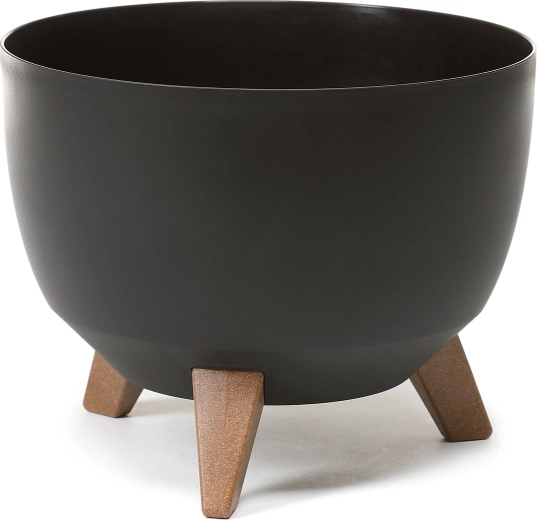 Cuenco para macetas con patas Roma 24 cm negro
