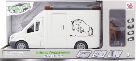 Coche transportador de caballos a pilas con figura de caballo