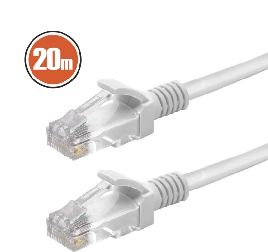 Cable de conexión de red Cat.5e de 20 m, gris