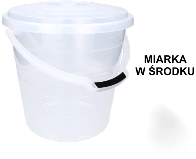 Cubo de plástico transparente con tapa 15 l apto para alimentos