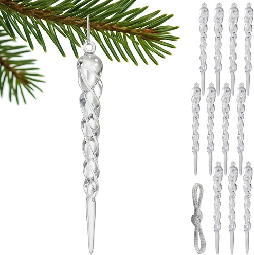 Ruhhy carámbanos navideños acrílicos para el árbol 12 uds.