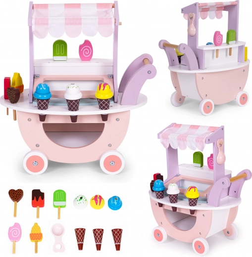 Puesto de helados de madera para niños 12 piezas ecotoys