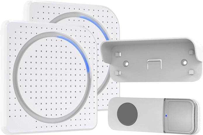 Solight timbre inalámbrico para enchufe, 2 receptores, alcance 200 m, blanco, learning code