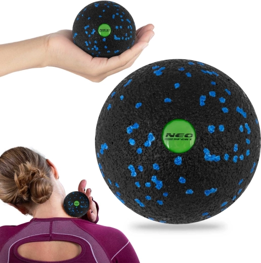 Pelota de masaje y fitness de EPP 8 cm negro-azul NEO-SPORT