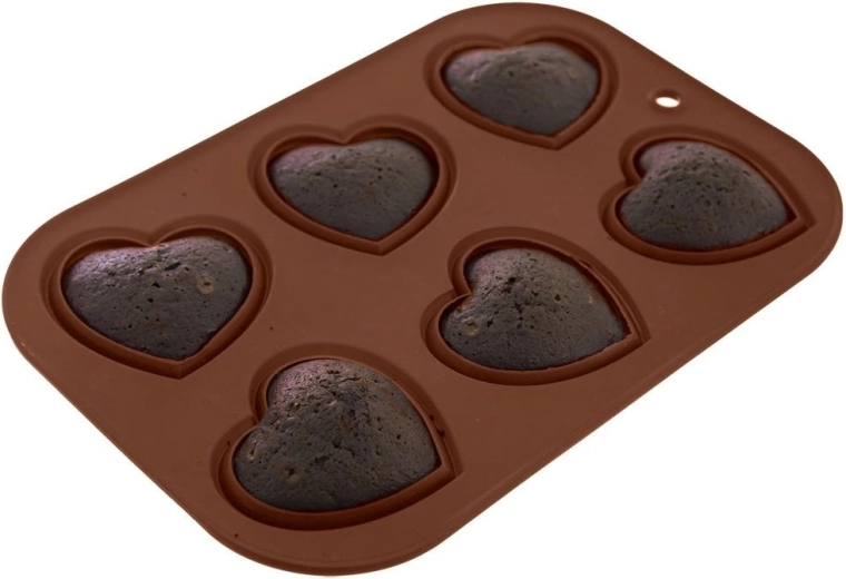 6 moldes de corazón a la vez