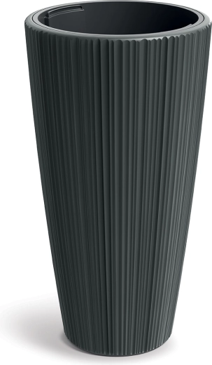 Macetero Oro 39 cm gris oscuro con inserto extraíble