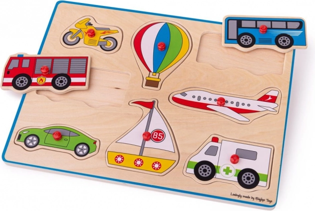 Puzzle de madera de medios de transporte Bigjigs Toys