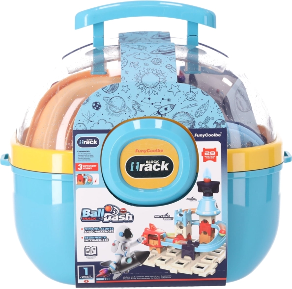 Juego de construcción de pista de canicas