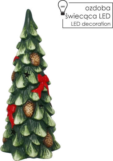 Árbol decorativo navideño con lazos e iluminación LED