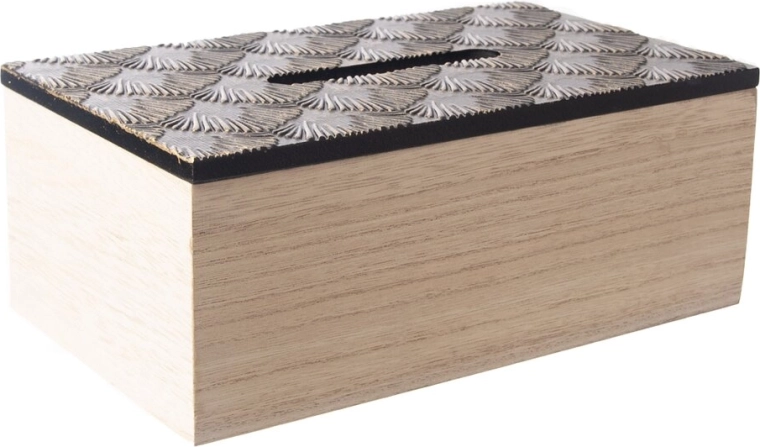 Caja de madera negra para pañuelos de papel 24 × 14 × 9 cm